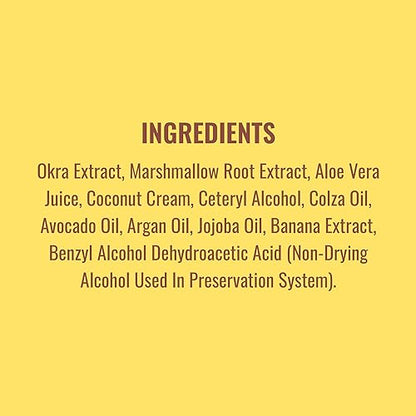 Ecoslay Banana Cream Deep Conditioner 8 oz - Nourishing Hair Mask for Dry, Damaged, Frizzy, and Curly Hair - Plant-Based Deep Conditioning Treatment for Natural and Color Treated Hair