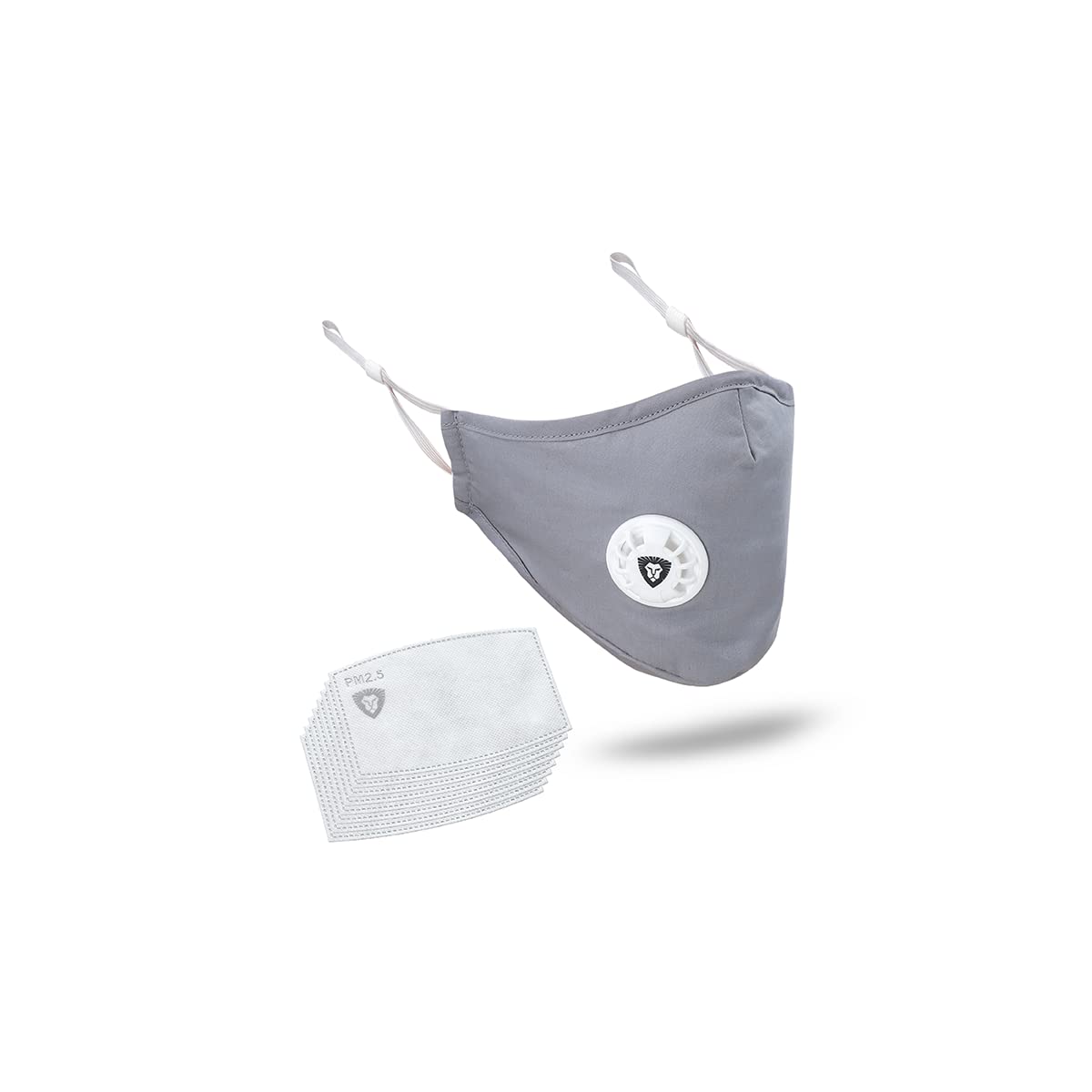 Leovard- PM 2.5 Mask With 3 Filters & Breathing Valve | Breathable, Washable, Adjustable & Comfortable Luxury Cloth Mask | Great For Men & Women (Gray)