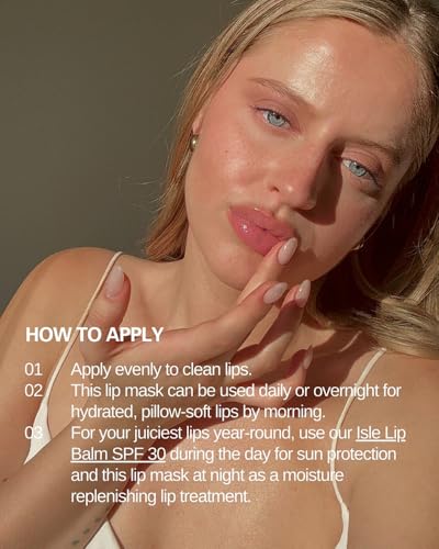 Cay Skin Deepwater Nourishing Lip Mask – Sleeping Mask for Overnight Repair & Hydration with Vitamin E + Shea Butter – Non-Sticky, Clear Formula in Signature Vanilla Brown Sugar Flavor – 0.7 oz