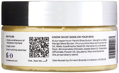 Ornami Whipped Body Butter - Cruelty Free, Vegan, All Natural Moisturizer with Essential Oils For All Skin Types 3.4oz