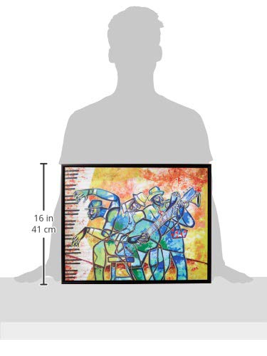 Shades of Color Funky Interlude Framed Canvas Art, 19.625 x 15.625 inches (FCA157), Multicolor