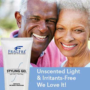 FRAGFRE Light Hold Hair Gel Fragrance Free 8 oz (2-Pack Gift Set) - Lightweight Styling Gel for Fine Fragile and Weakened Hairs - Paraben Free Hypoallergenic Sensitive - Vegan Gluten Free Cruelty Free