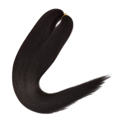 Dosso Beauty Single Pack Hypoallergenic Pre-Stretched Braiding Hair-Black, (16", 1B), Itch-Free, Fast Drying, Light-weight, Hot Water Set, Soft Texture