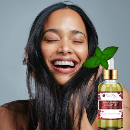 Red Rose Naturals Hair Growth Oil - Rosemary, Black Seed, Argan, Peppermint for Strong Hair, Dry Scalp, and Edges Care, Cruelty-Free, Plant-Based Ingredients - 1 fl. oz