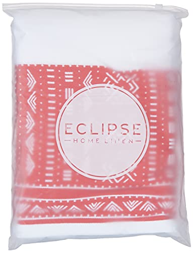 Eclipse Home OBI-Carmine Red Bathroom Towel Set - Pure Cotton Bath Towels - Soft, Fluffy Super Absorbent Cloths for Shower, Beach, Kitchen - African Mud Cloth Patterned - Set of 3 Luxury Washcloths