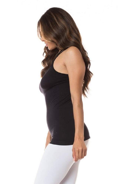 2Chique Boutique Women's Seamless Triple Criss-Cross Front Cami (Black)