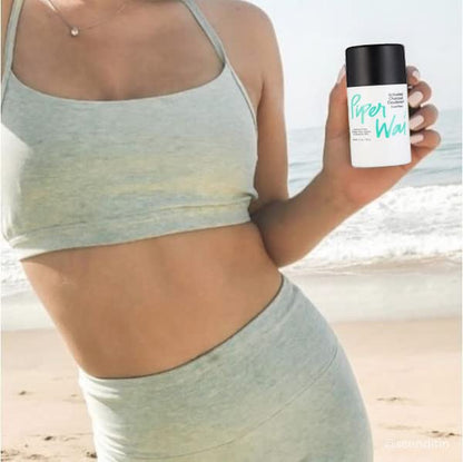 PiperWai Natural Deodorant w/ Activated Charcoal | 24-Hour Sweat Protection, Vegan, Aluminum Free Deodorant for Women & Men | Travel Essential Shark Tank Product | 50g Unscented Stick