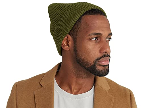 Grace Eleyae Women's Adjustable Winter Warm Satin Lined High Top Beanie, Olive Green