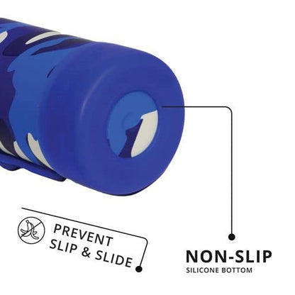 Elemental Iconic Kids Water Bottle with Straw Lid & Stress Reliever Pop It Handle, Leak-Proof When Closed, Triple Insulated Stainless Steel Reusable Thermos Water Bottle, 20oz - Blue Camo