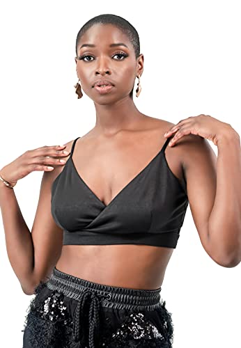 Pantora Women's Linda Crop Top, Black, Small