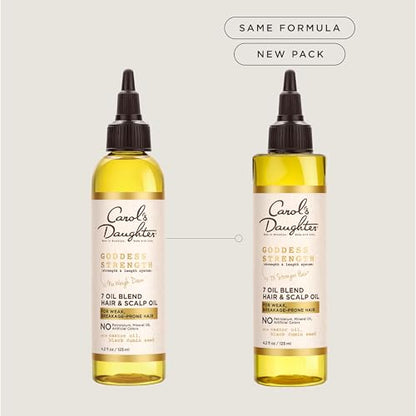 Carol’s Daughter Goddess Strength Hair Care Set- Hair & Scalp Oil and Leave In Conditioner with Castor Oil, Made For Curly, Wavy, Natural Hair, Moisturizing Treatment and Detangler Set