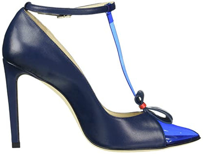 Tiannia Barnes Women's Tamron T-Strap Pump, Navy, 6