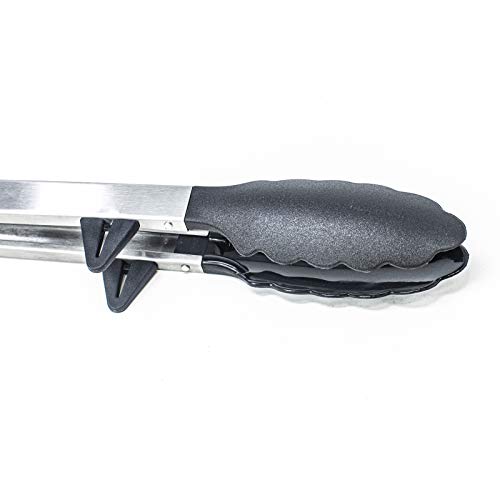 Kona BBQ Grill Tongs Set - Stainless Steel With Silicone Tongs for Cooking, Barbecue & Grilling - Grill Mat Safe, 16 and 14 Inch