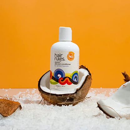 Quench Ultra Rich Conditioner 8oz - Deep Hydration for All Hair Textures, Shine Enhancer & Frizz Control