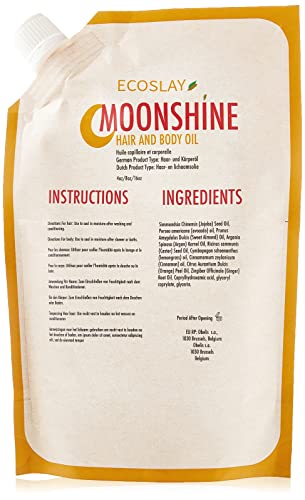 Ecoslay Moonshine Hair and Body Oil, Scrunch out the Crunch (SOTC), Soothe dry heels and elbows, Pre-poo, Scalp Massage, 8oz