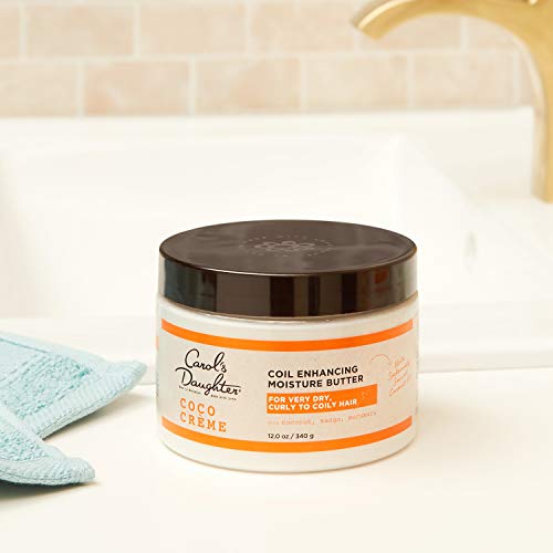 Carol's Daughter Coco Creme Coil Enhancing Moisture Butter, with Coconut Oil and Mango Butter, for Very Dry Curly Hair, Paraben and Silicone Free, 12 oz