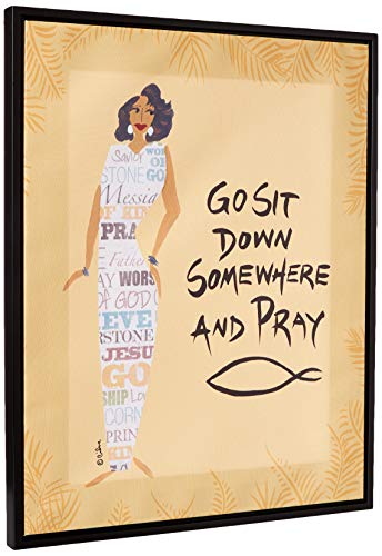 Shades of Color Go Sit Down Somewhere and Pray Famed Canvas Art, 19.625 x 15.625 inches (FCA154), Multicolor