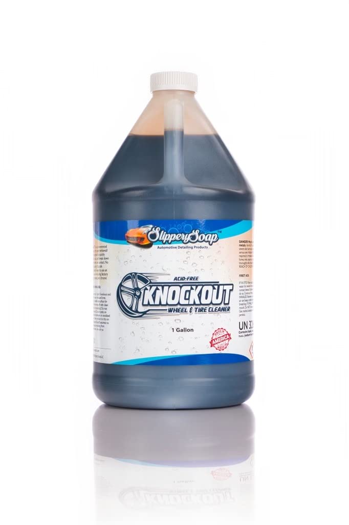 SLIPPERY SOAP Knockout Acid-Free Wheel and Tire Cleaner, Fast Cleaning, Safely Removes Brake Dust & Dirt, 1 Gallon