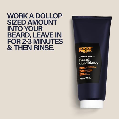 Scotch Porter Hydrate & Nourish Beard Conditioner Twin Pack – Long-Lasting Moisture Helps Strengthen, Reduce Frizz & Promote Healthy Hair Growth for Dull, Dry, Coarse Beards – Original, 2 * 7.1 Oz.