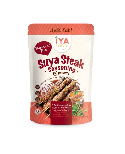 Iya Foods Grilled Steak Suya (No Peanuts) 2 oz No Preservatives, No Added Color, No Additive