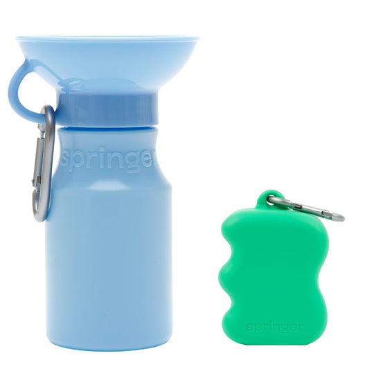 Springer Green Dispenser & Sky Blue Mini Bottle Bundle