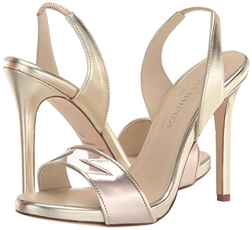 Tiannia Barnes Women's Giselle Slingback Heeled Sandal, Gold, 8