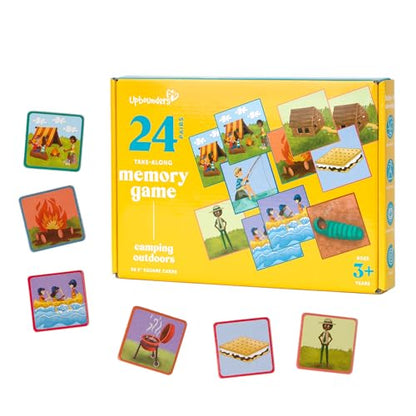 Upbounders Camping Outdoors Memory Match Beginner Board Game for Toddlers, Joyfully Diverse and Inclusive Cast of Characters in Rural Nature Scenes (Multicultural)