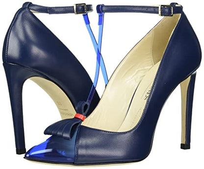 Tiannia Barnes Women's Tamron T-Strap Pump, Navy, 6