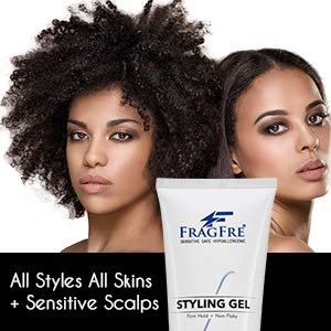 FRAGFRE Firm Hold Hair Gel Fragrance Free 8 oz (2-Pack Gift Set) - Strong Styling Gel for Aggressive Hair Styles - Paraben Free Hypoallergenic Sensitive - Non-Irritating Vegan Gluten Free