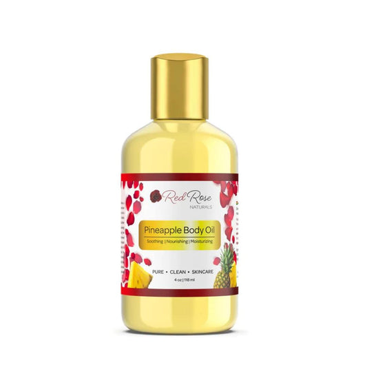 Red Rose Naturals Pineapple Body Oil, 100% Natural, Hydrating & Deep Moisturizing, Bath and Body Oil For Women, Tropical Long Lasting Fragrance, Vegan - 4 oz.