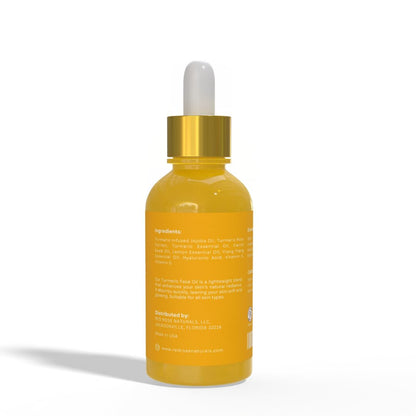 Red Rose Naturals Turmeric Face Oil - Facial Serum & Moisturizer with Vitamin C for Women & Men, Hydrates & Revitalizes Dull Skin - All Skin Types - Made with Turmeric Essential Oil- 1 oz.