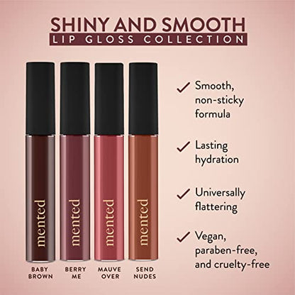 Mented Cosmetics Gloss for Grown Ups | Favorite Things 2021 | Set of 4 Lip Glosses | Vegan Paraben-Free Cruelty-Free | Long Lasting and Moisturizing Lip Gloss Kit | Non-Toxic Makeup