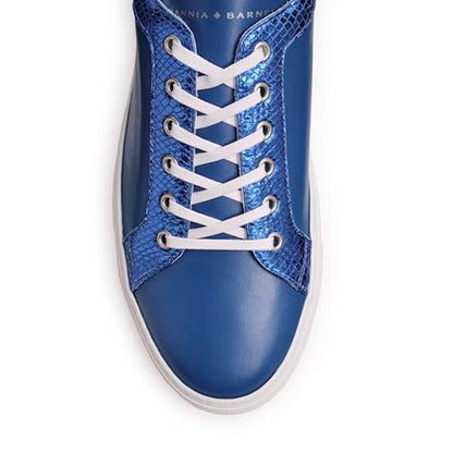 Tiannia Barnes Men's Leather Sneaker, Lapis Blue, 7