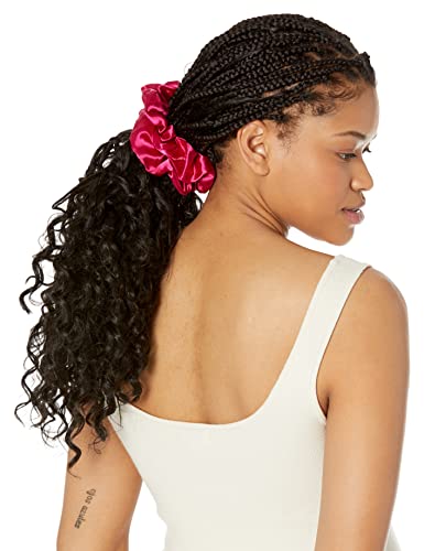 Satin Scrunchie Headband Elastics, Cute Jumbo Extra Large Stretchy Hairband Scrunchies, Gentle on Natural Hair, Dreads,Thick Ponytails, Locs and Puffs, WRAPTstyle, 2pack (Magenta)