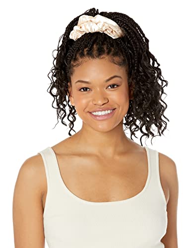 Satin Scrunchie Headband Elastics, Cute Jumbo Extra Large Stretchy Hairband Scrunchies, Gentle on Natural Hair, Dreads,Thick Ponytails, Locs and Puffs, WRAPTstyle, 2pack (Cream)