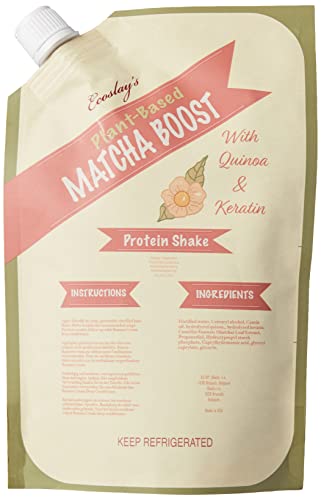 Ecoslay Matcha Boost - Quinoa & Keratin Protein Hair Treatment, Repair Mask for Damaged, Dry, Curly Hair - 8 oz