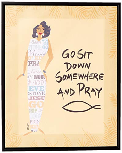 Shades of Color Go Sit Down Somewhere and Pray Famed Canvas Art, 19.625 x 15.625 inches (FCA154), Multicolor