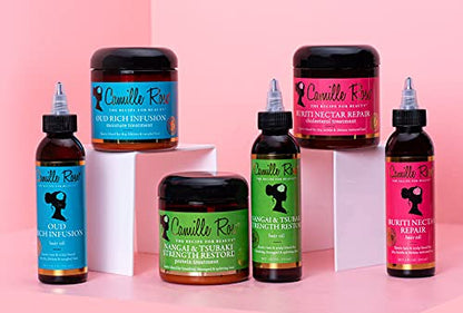 Camille Rose Oud Rich Infusion Moisture Treatment, for Dry Lifeless Tangled Hair, Detangles and Hydrates Scalp & Hair, 8 fl oz