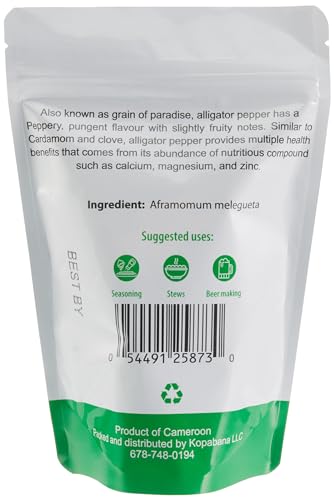 KOPABANA Jumbo Organic Alligator pepper Alligator pepper, Mbongo spice | Pepper Spice |Ataare |Guinea Pepper | Alligator Pepper | Grains of Paradise | Lizard Peppe (64)