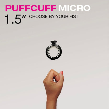 PuffCuff Micro 1.5" Hair Clamps, For All Natural, Thick, Curly, Kinky, Textured, Locs or Braided Hair | Painless, Damage-Free Styling Tool, Black, 5 Pieces