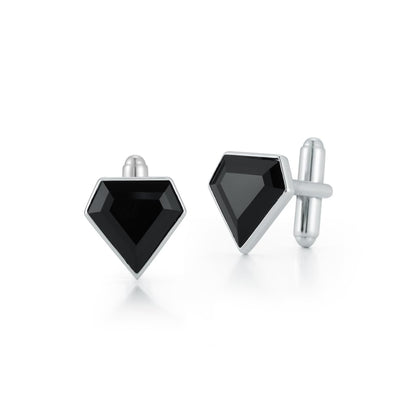 Onyx Pentagon Cufflinks, OS, Black