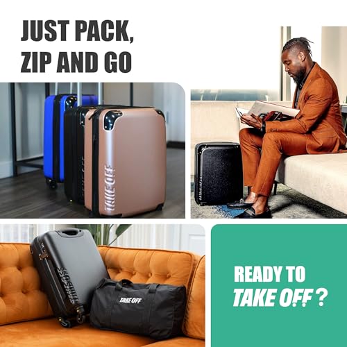 Take OFF Luggage - Personal Item Rolling Suitcase 2.0, TSA Approved, Small Carry On, Under the Seat, Hard Case with Removable Wheels, Light Weight Bag, Airplane Travel Essential Accessories, 18x14x8