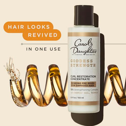 Carol's Daughter Goddess Strength Curl Restoration Concentrate, Bonding Pre Shampoo Hair Repair Treatment For Damaged Hair, 5.1 Fl Oz