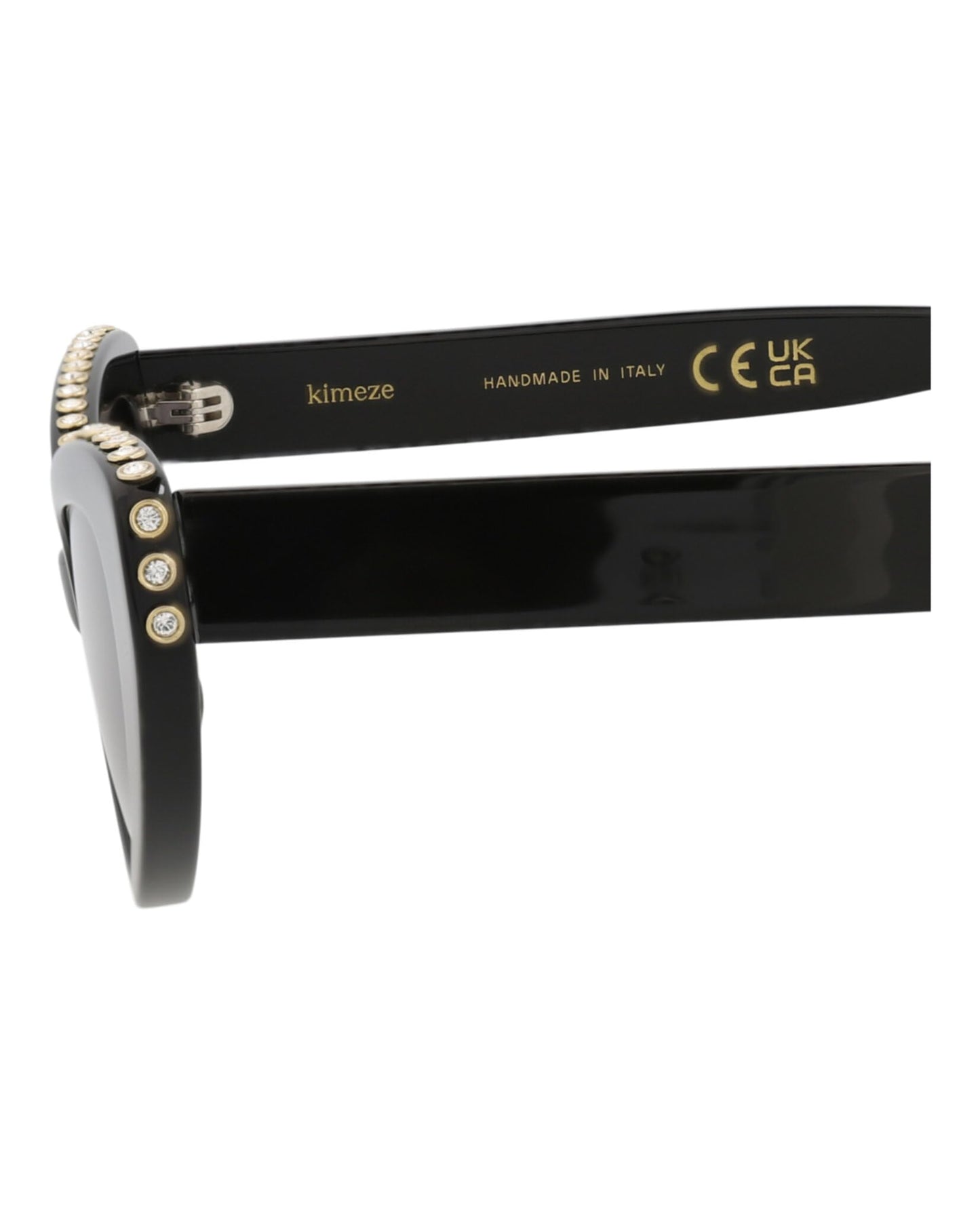 KIMEZE Women's Damba Sunglasses, Black/Rhinestone, One Size