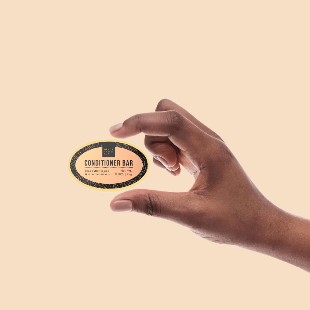 BLACKTRAVELBOX Carry On Starter Kit - 5 Travel-size Beauty Essentials, Shampoo, Conditioner, Body Lotion, Hair Balm, Lip Balm, TSA Friendly