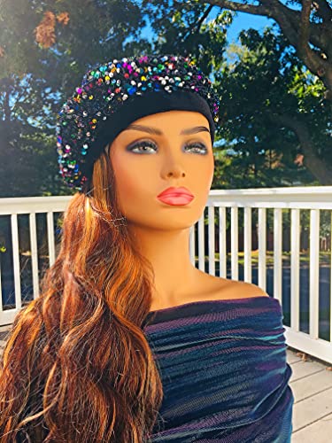 2Chique Boutique Women's Sequin Winter Fashion Beret' Multicolor