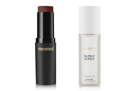 Mented Cosmetics Foundation Stick & Better Setter Setting Spray Bundle - D40 Deep with Neutral Undertones