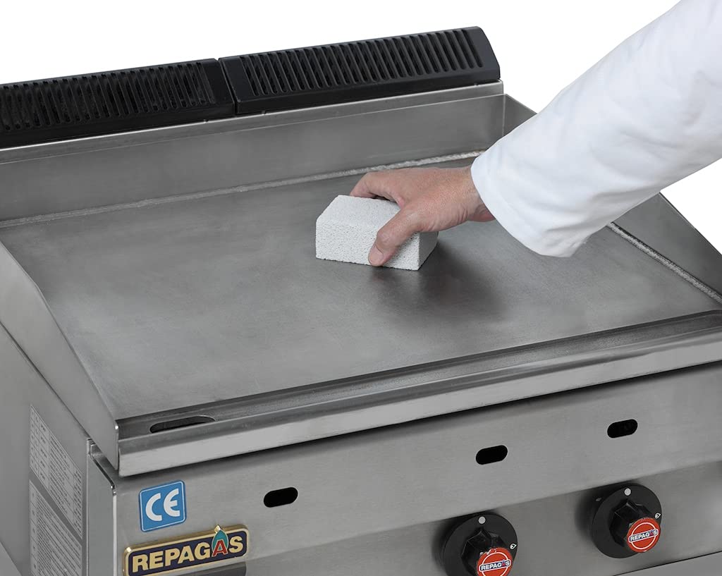 COMPAC HOME Magic-Stone Kitchen Cleaner Scrub - 2-Sided Scouring Stone, Easily Removes Stubborn Food Grime, Grease, 4 Count, White/Green