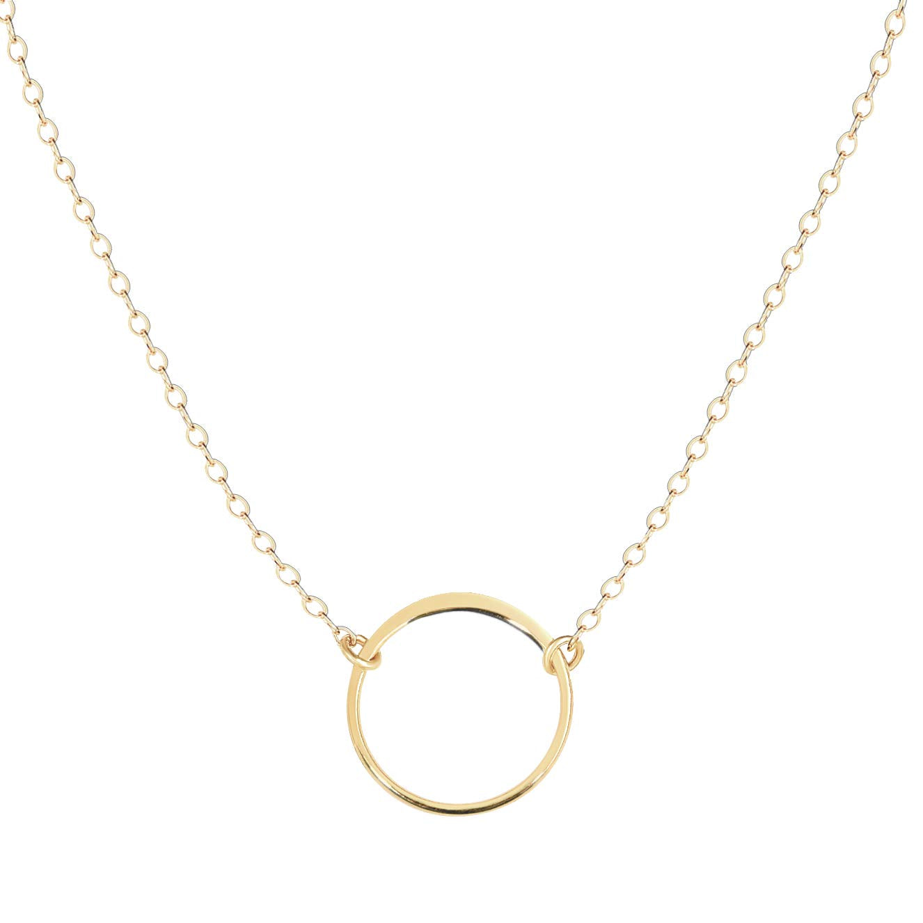 Wild Moonstone Karma Open Circle Necklace, Dainty 14k Gold Filled, Won't Fade