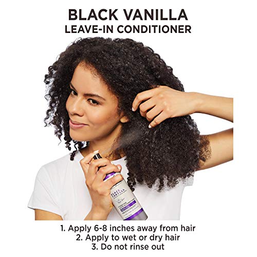 Carol’s Daughter Black Vanilla Curly Hair Sulfate Free Shampoo, Conditioner and Leave In Spray Set for Dry, Damaged Natural Hair, Hydrating Hair Care Kit – Made with Shea Butter, Aloe & Rosemary